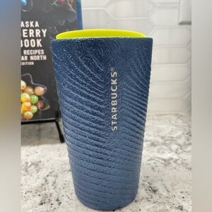 Starbucks Summer 2024 Blue 'Wavy Rib' Textured Ceramic Travel Mug Tumbler. NWT
